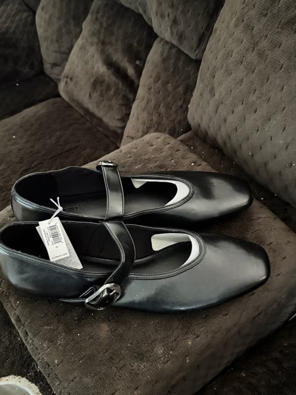 Black Men’s Leather Mary Jane Strap Shoes